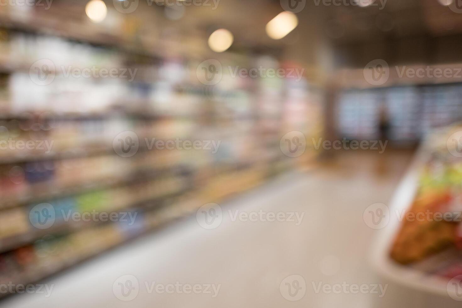 Abstract blur supermarket interior for background photo