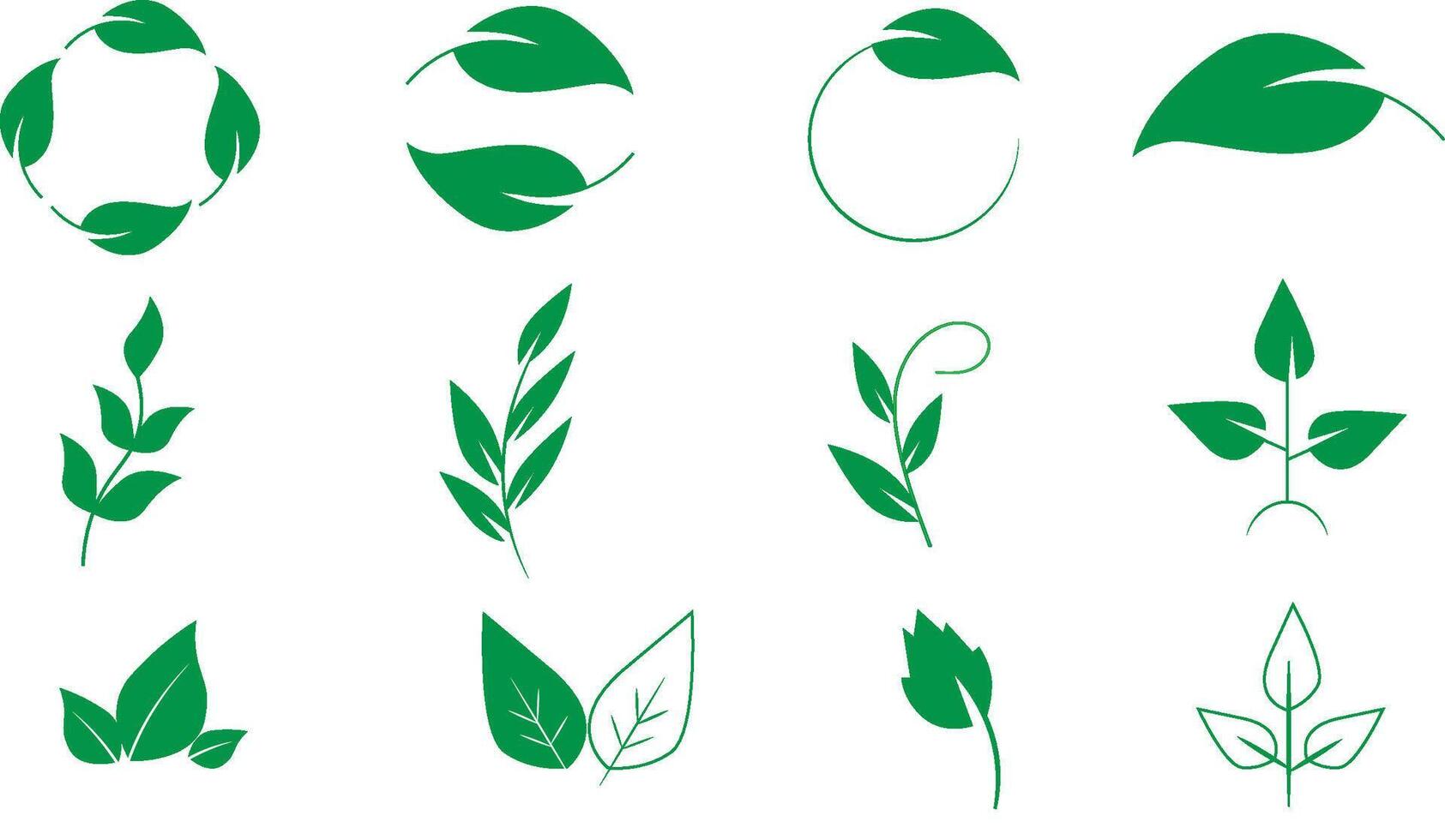 cute green leaves vector