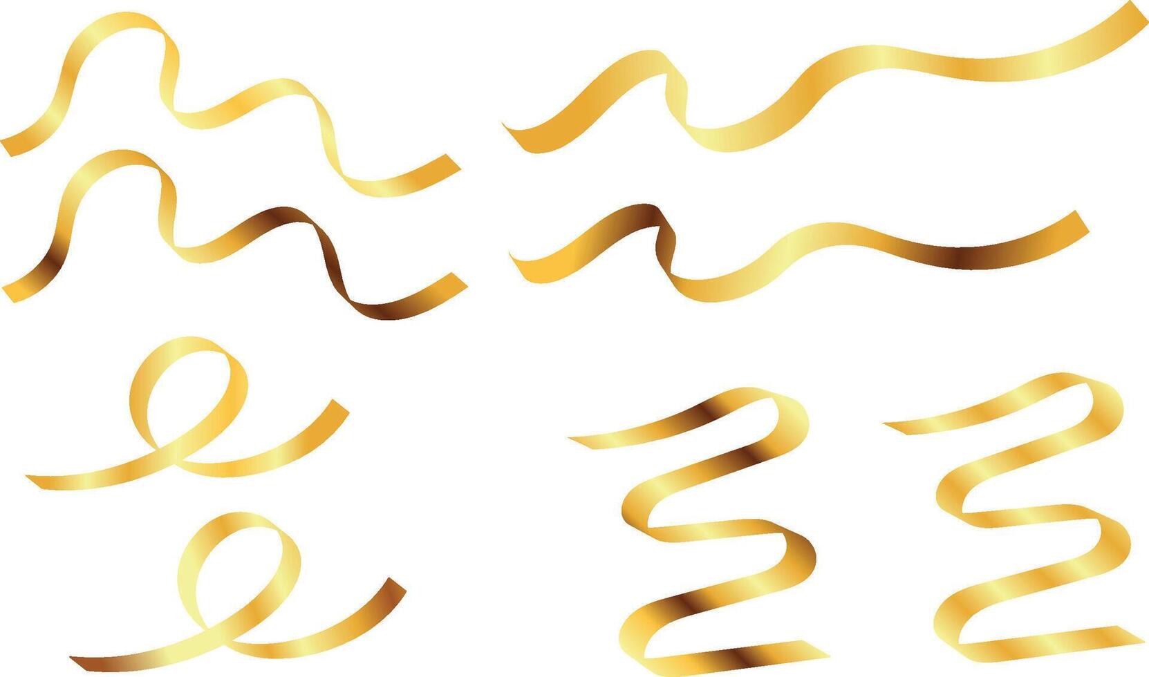 set of golden ribbons vector