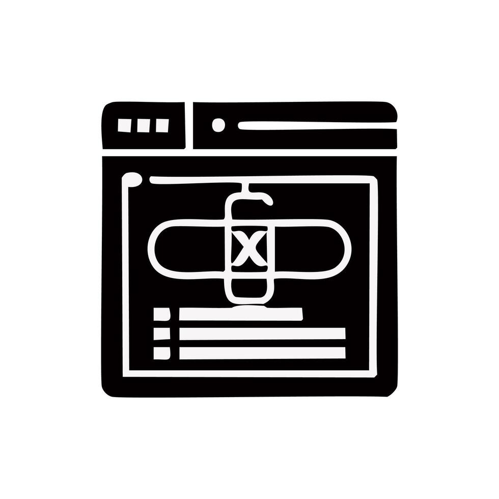 Web development black icon, concept illustration, flat symbol, glyph sign. vector
