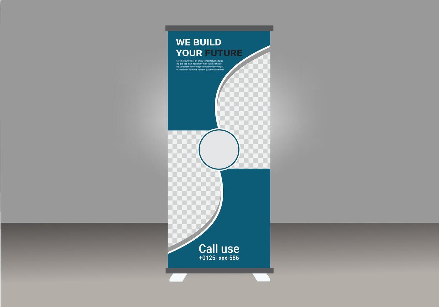 Roll up banner stand template Creative design vector