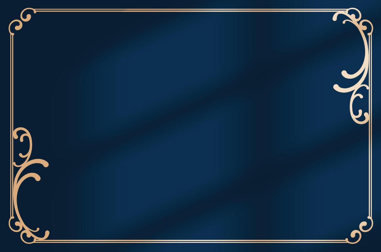 Luxury gold photo frame with corner frame for picture. vector