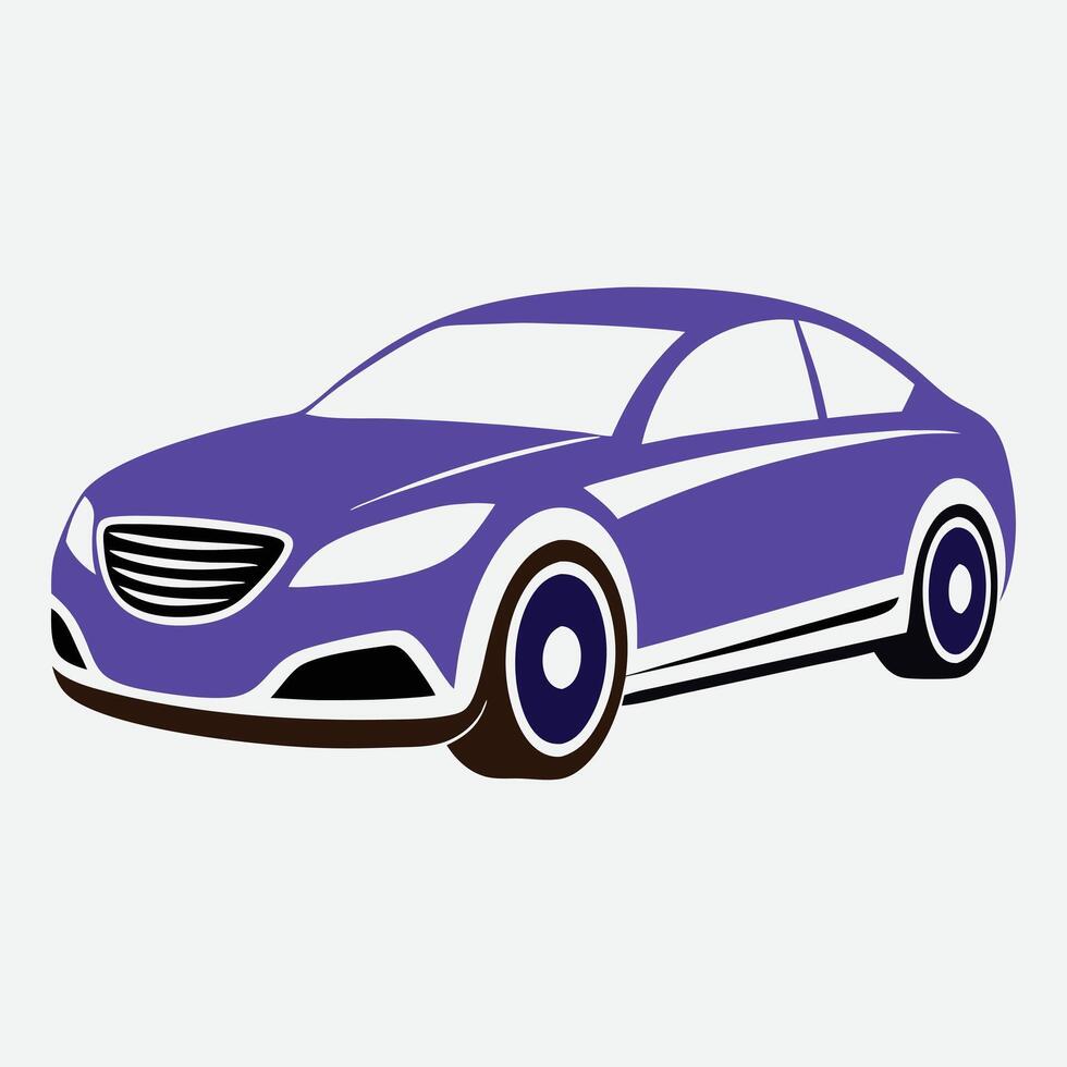 a drawing of a purple color car vector
