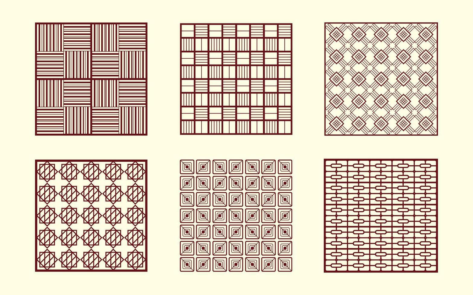 Korean traditional Pattern Set with different style vector