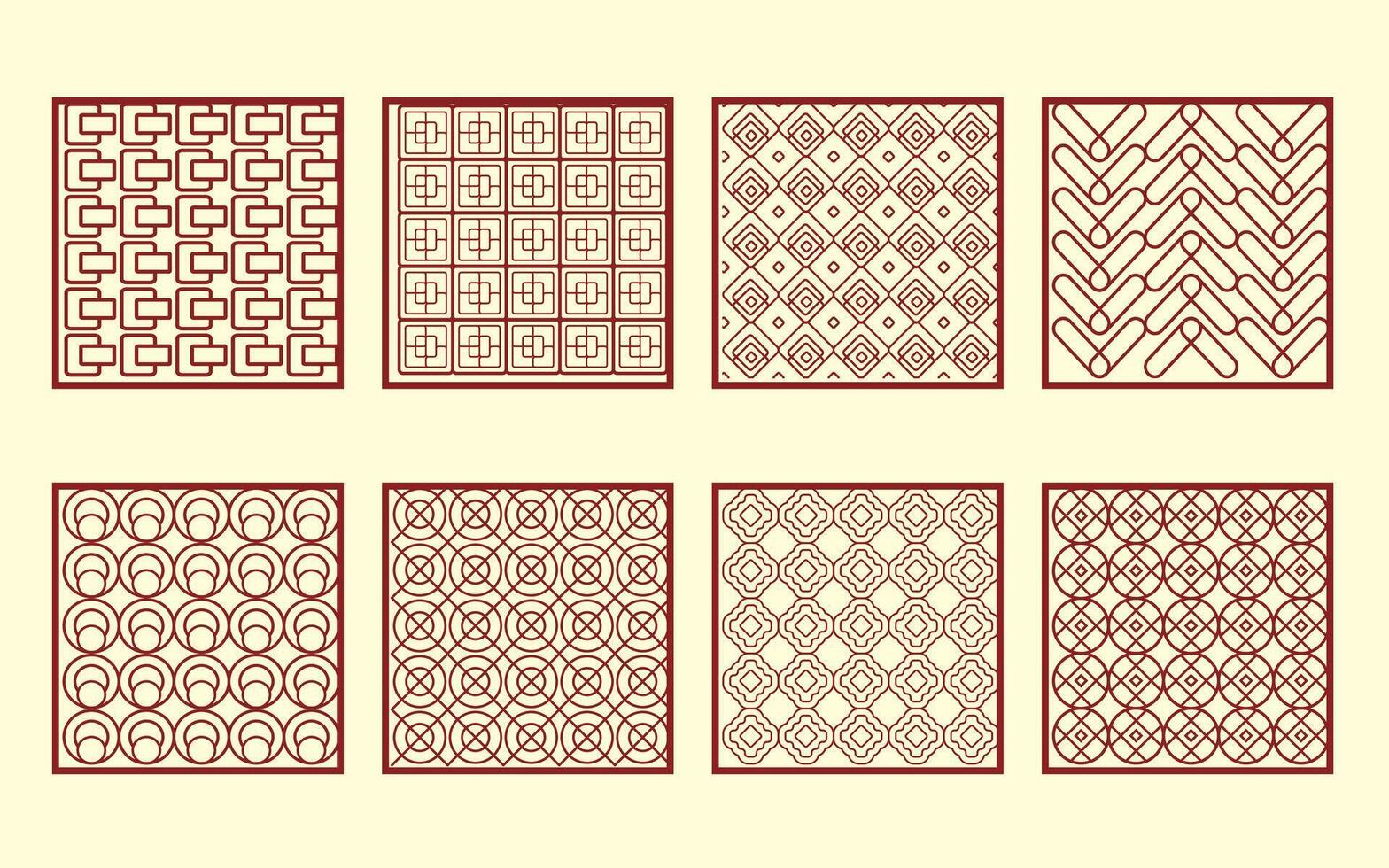 Unique Traditional Red Pattern Set with different style vector