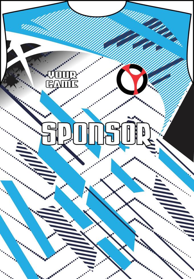 Elegant T-Shirt Design Ideas for Brand Identity, sea blue and white with zigzag vector