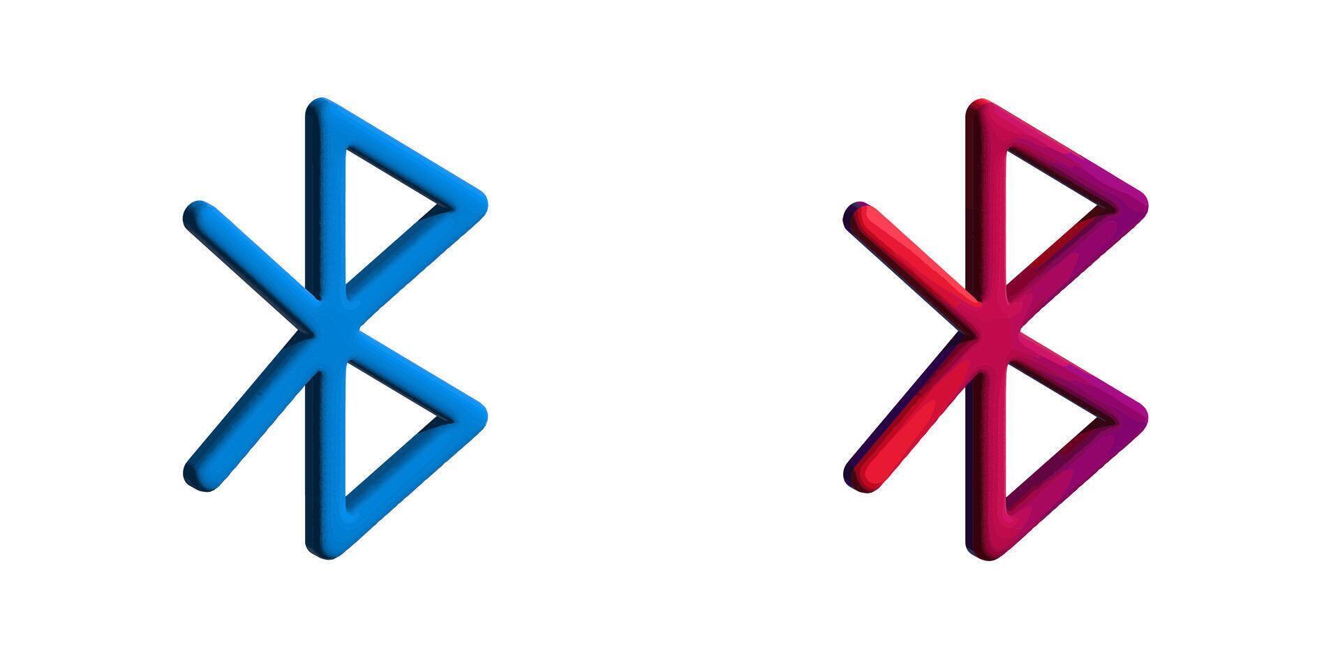 3D bluetooth icon symbol art illustration. vector