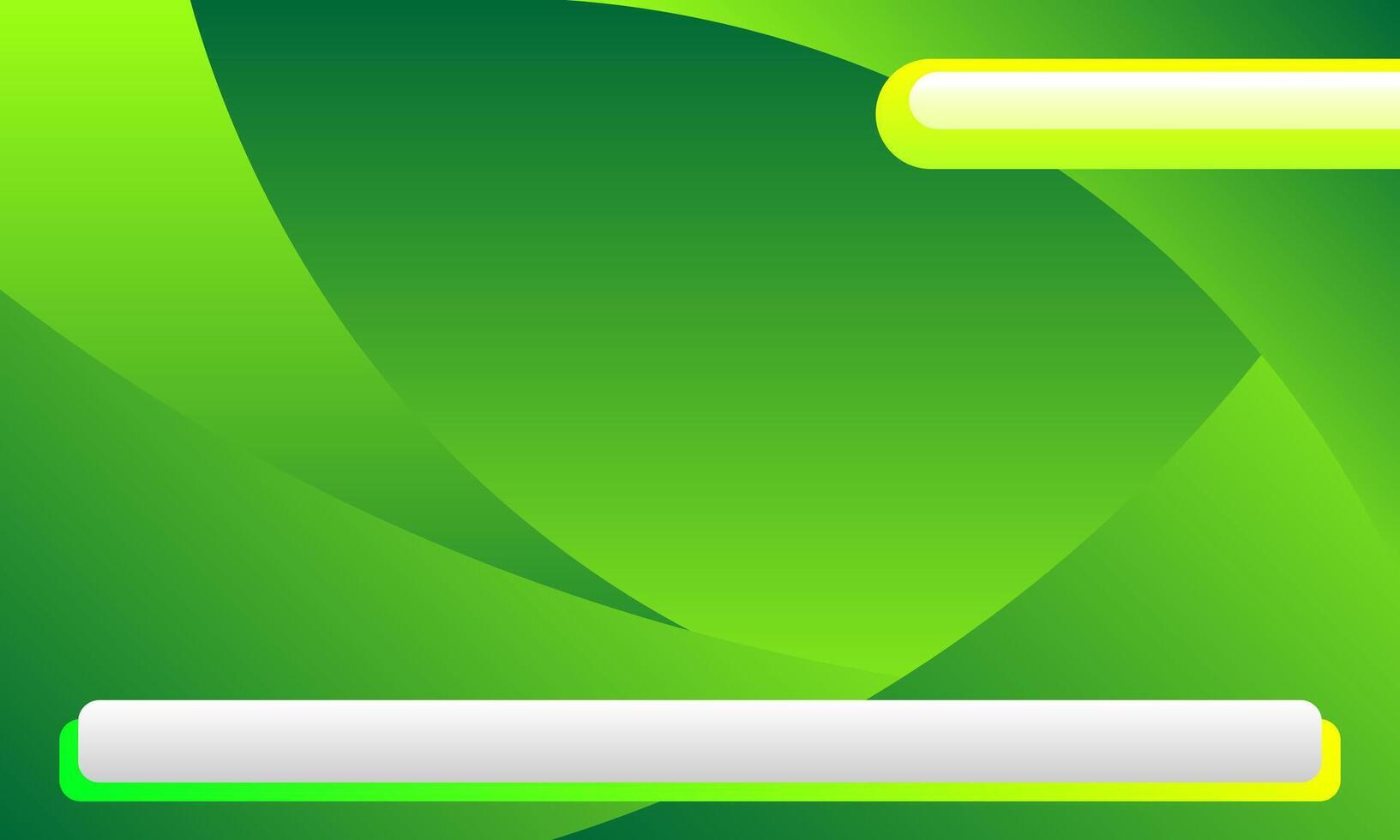 Shiny green and yellow wavy lines gradient background with header and footer panels for presentation vector