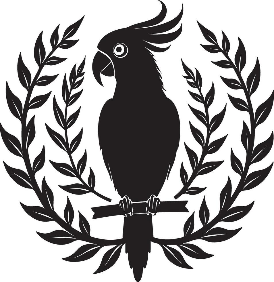 Stylized Parrot Graphic, Captivating Design vector