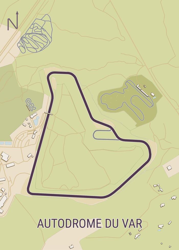 Circuit du Var Luc, Autodrome Du Var, France, Race track map poster art vector