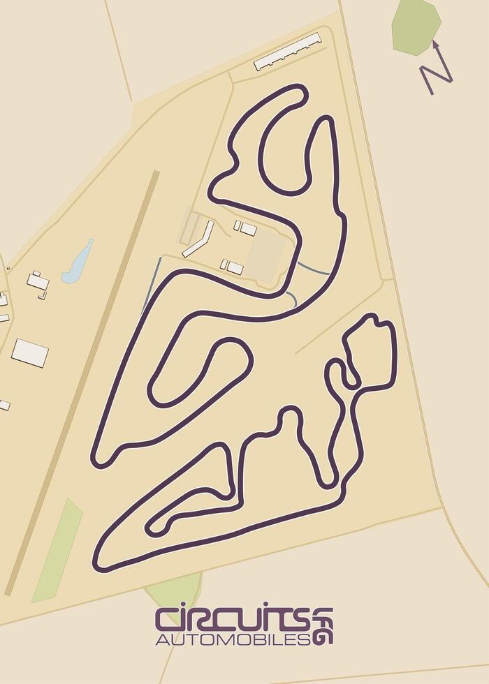 Circuits automobiles LFG, France Race track map poster art vector