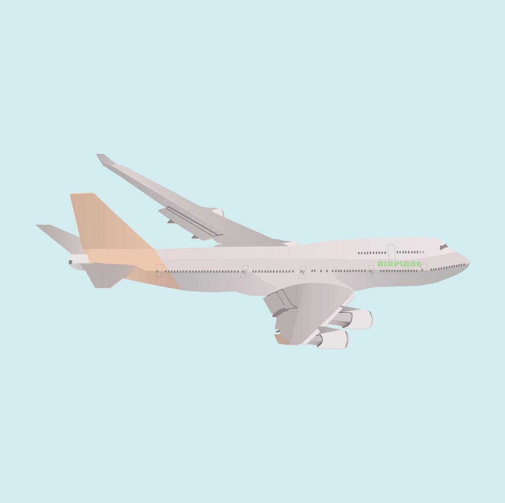 airplane illustration. with a bright light blue background vector