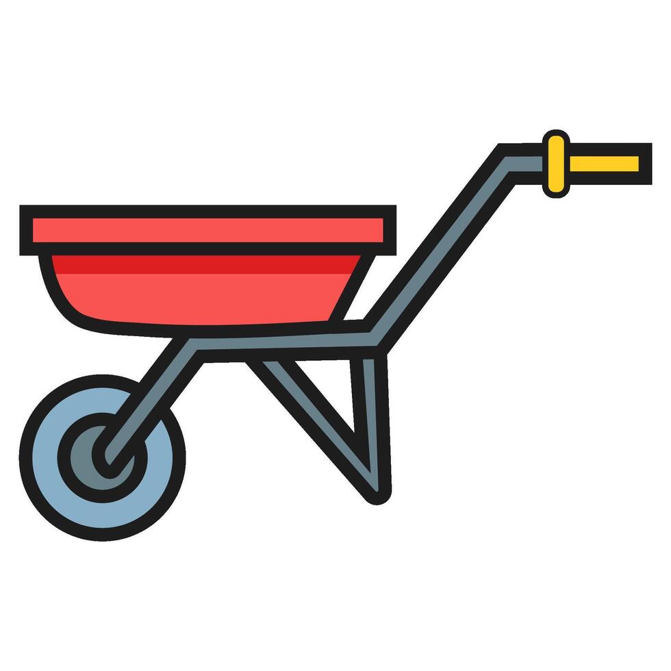 Red wheelbarrow on white background vector