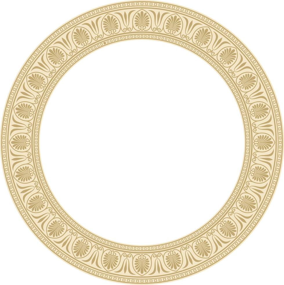 gold round classical Greek ornament. European ornament. Border, frame, circle, ring Ancient Greece, Roman Empire. vector