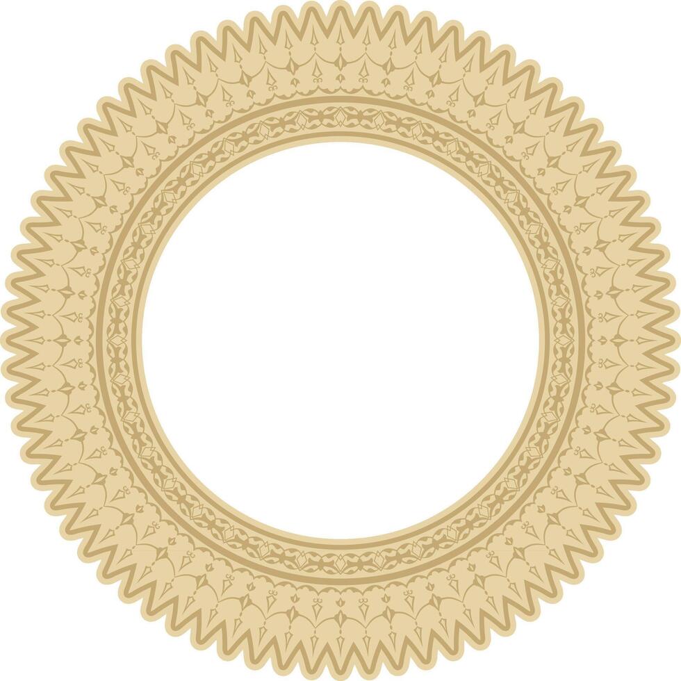 golden round Turkish ornament. Ottoman circle, ring, frame. vector