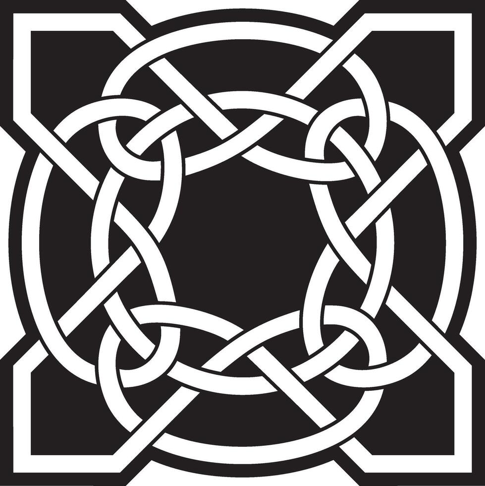 black monochrome Celtic knot. Ornament of ancient European peoples. The sign and symbol of the Irish, Scots, Britons, Franks. vector
