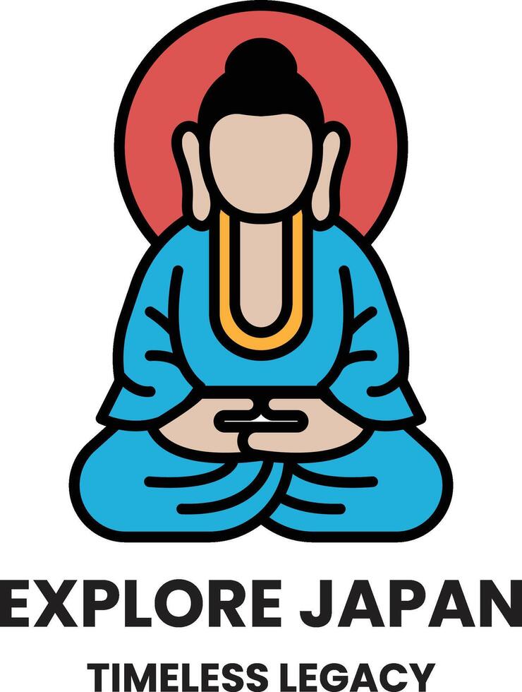 A blue figure of a Buddha sitting on a cushion vector
