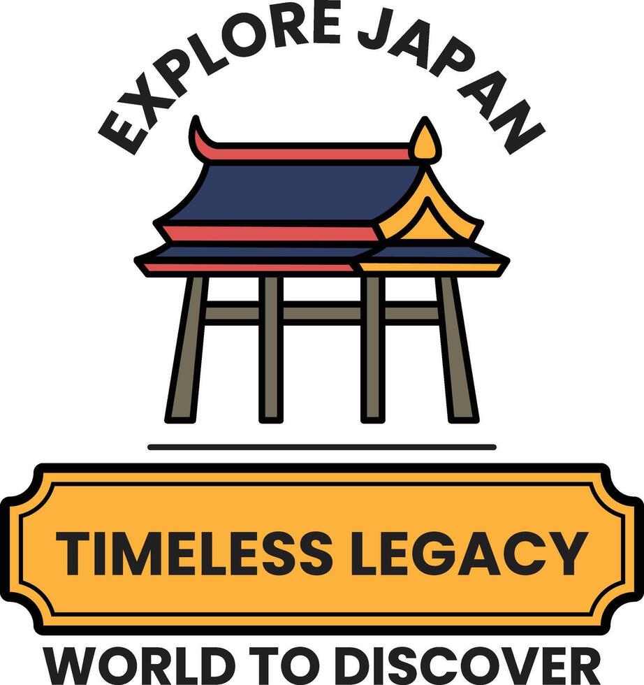 A badge in concept of Explore Japan vector