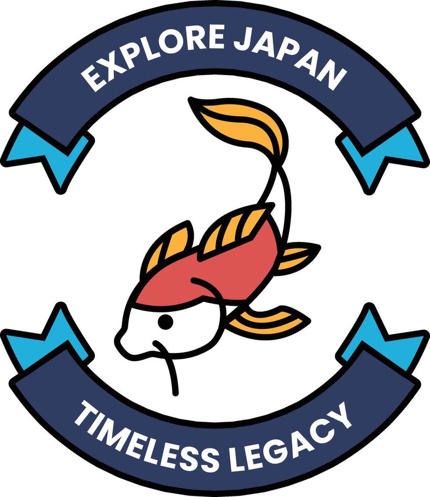 A logo for Explore Japan that features a fish vector