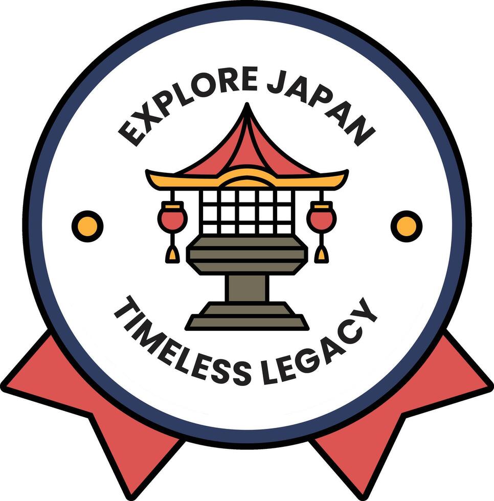 A badge in concept of Explore Japan vector