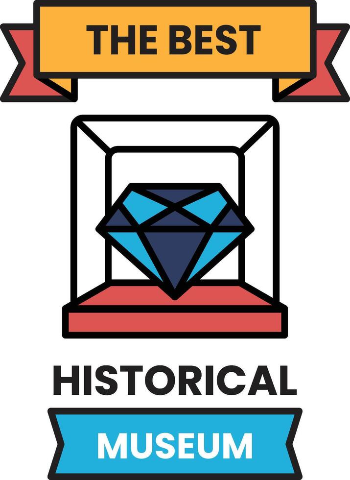 A diamond is displayed in a glass case vector
