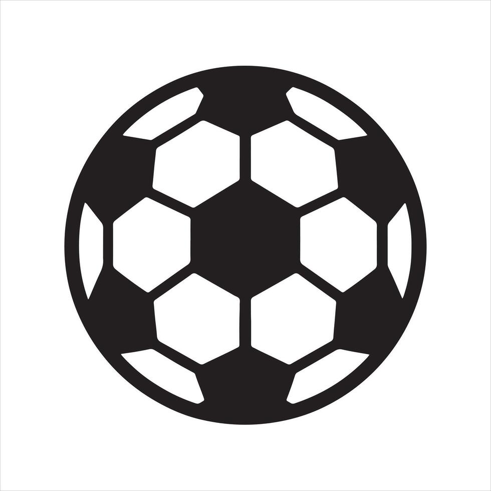 soccer ball silhouette black on white background vector