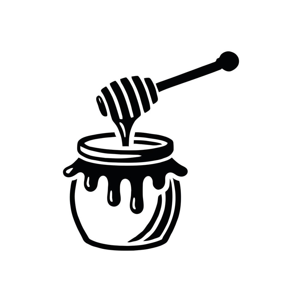 Simple Honey Drip Concept in Silhouette Design for Natural Food-Themed Projects vector