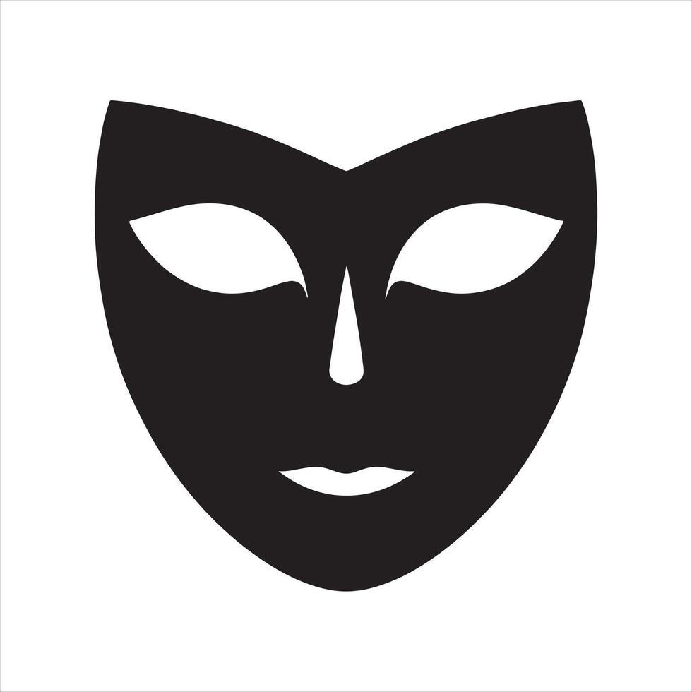 Mask icon silhouette white background vector