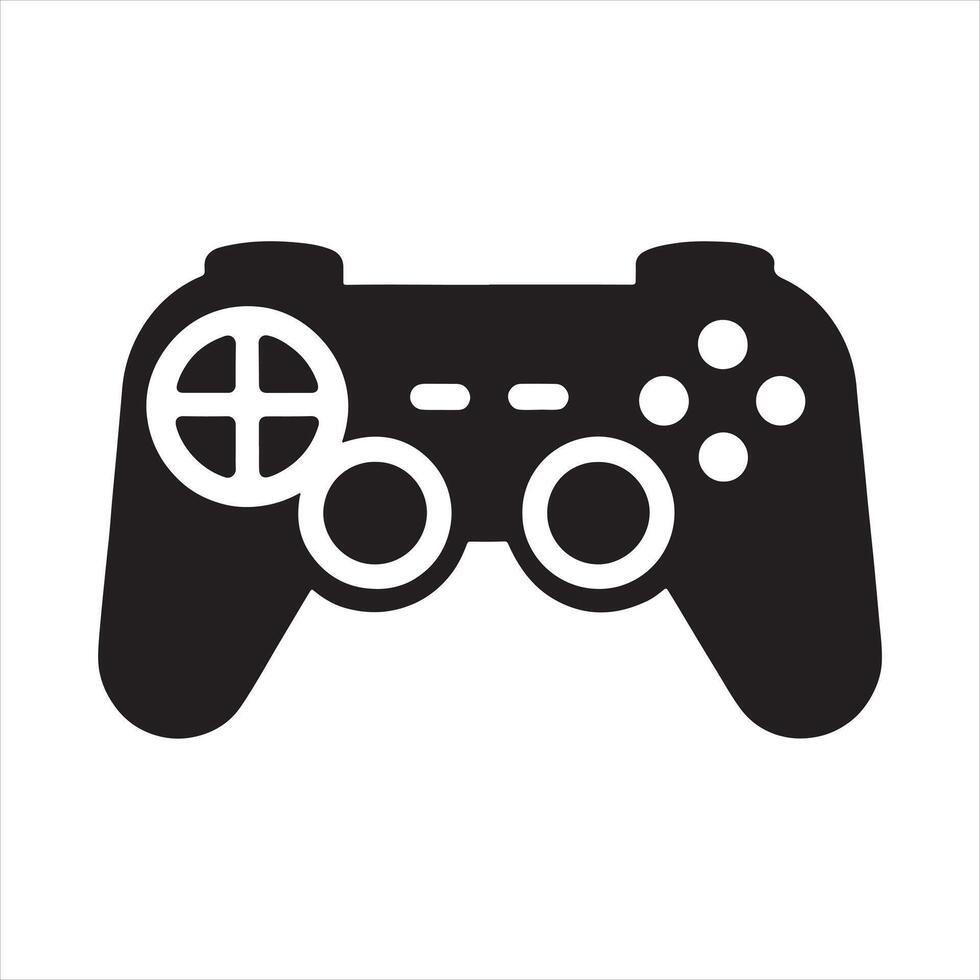 Game pad icon silhouette on white background vector