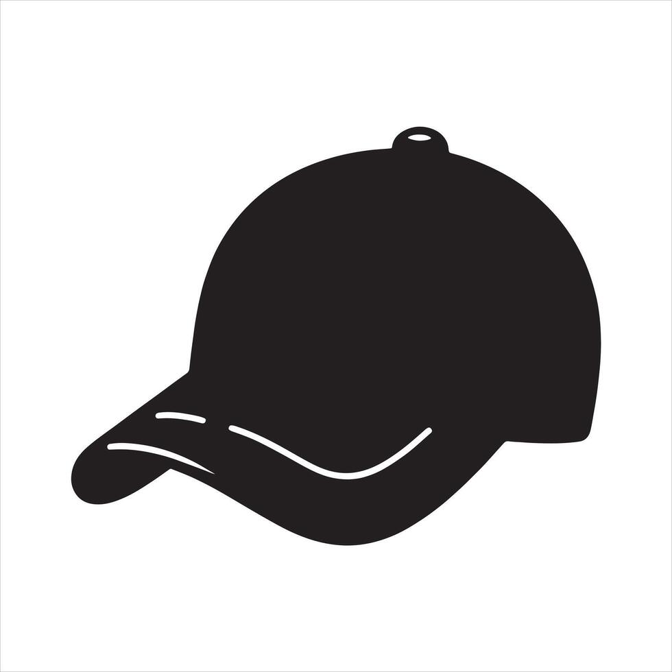 Cap Hat silhouette on white background vector