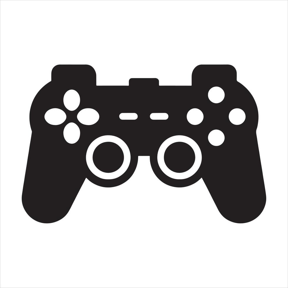 Game pad icon silhouette white background vector