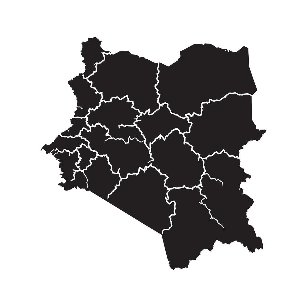 Algeria Map silhouette white background vector