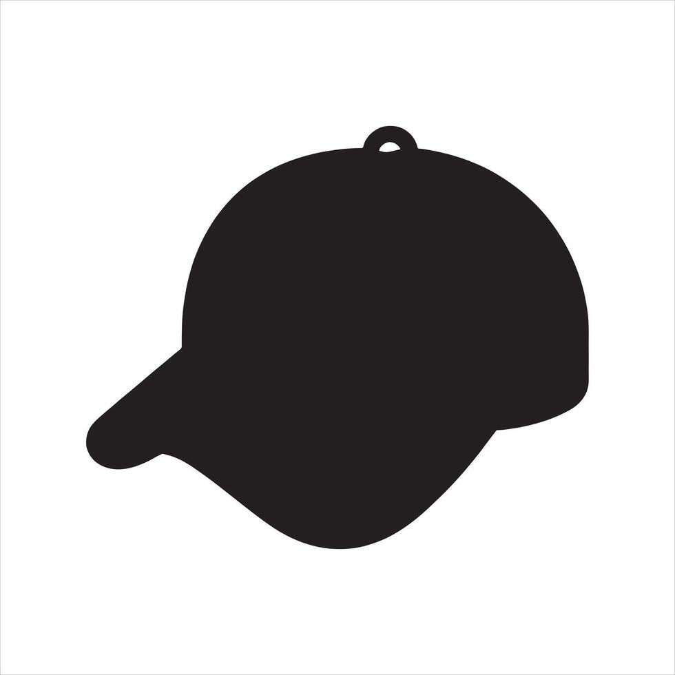 Cap Hat silhouette white background vector