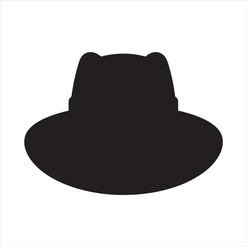 Hat with band silhouette on white background vector