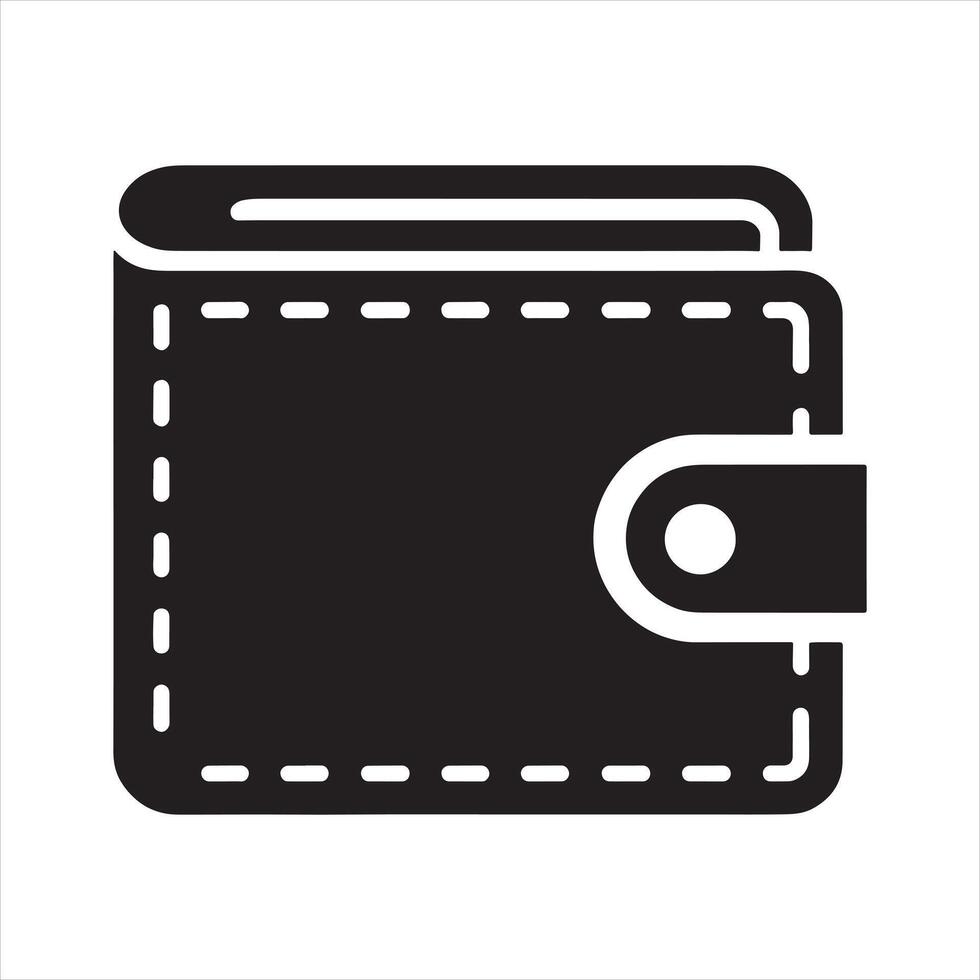 Wallet Icon silhouette on white background vector