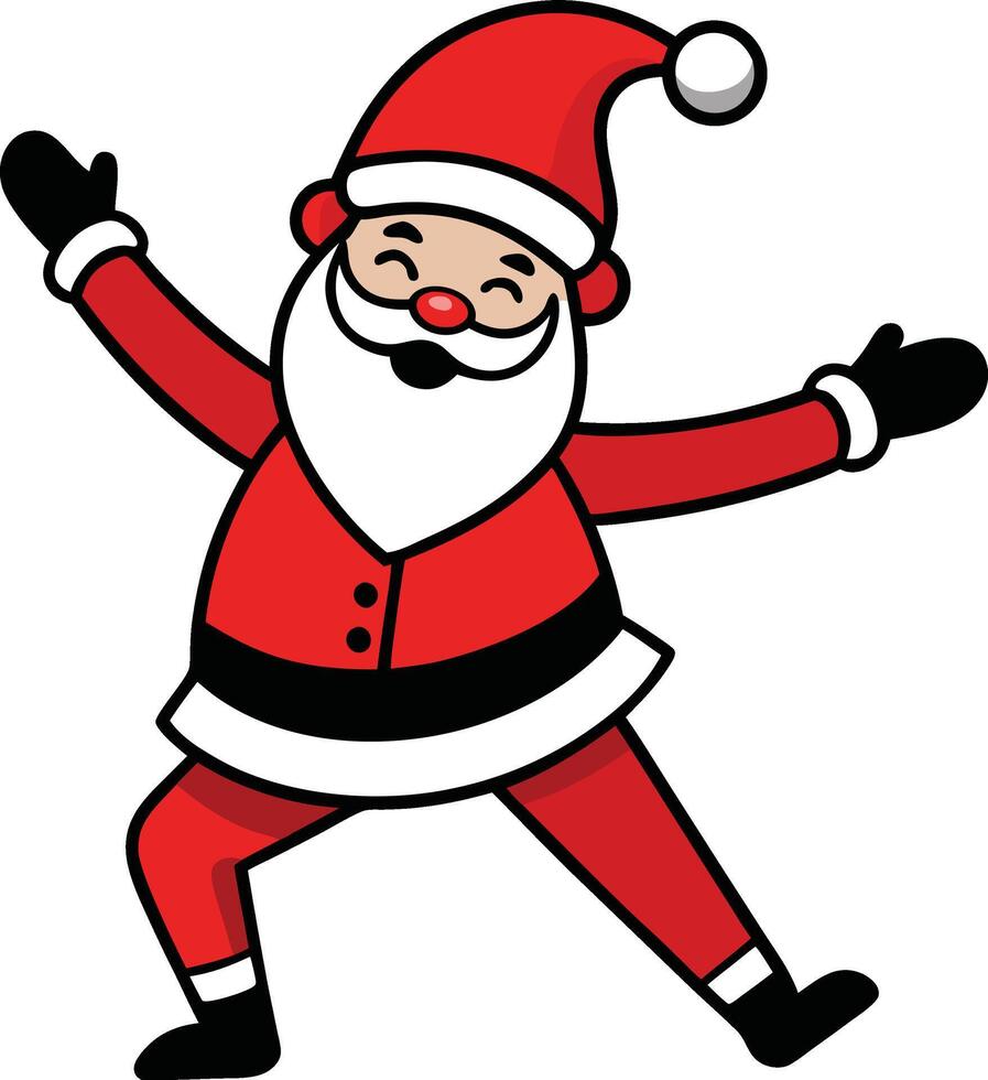 Santa claus dancing clipart with hands wide vector