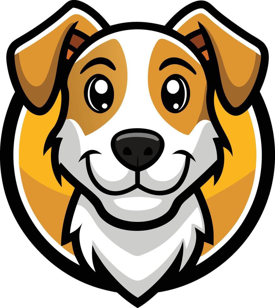A cartoon dog head with a smile on its face vector