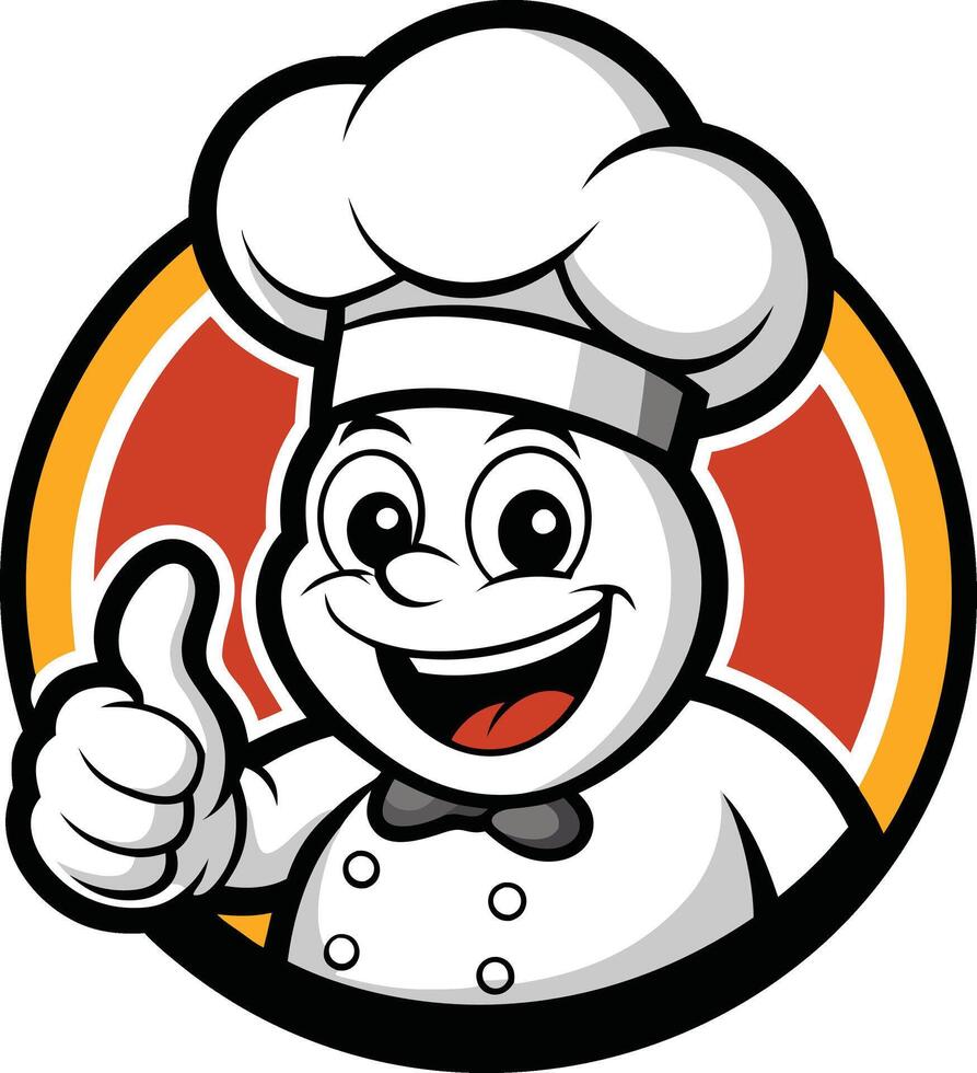 Chef thumbs up logo mascot design vector