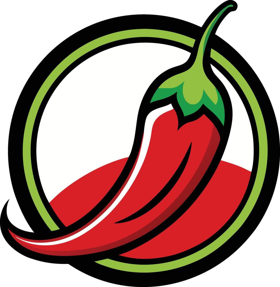 A red chili pepper in a circle vector