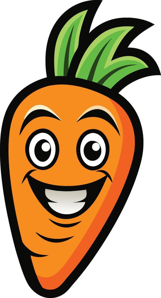 Cartoon carrot with a smile on his face vector