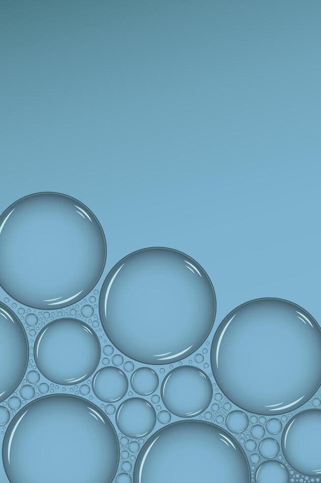 Clear water drops border. Bubble Drop frame banner. Waterdrops liquid border or frame vector