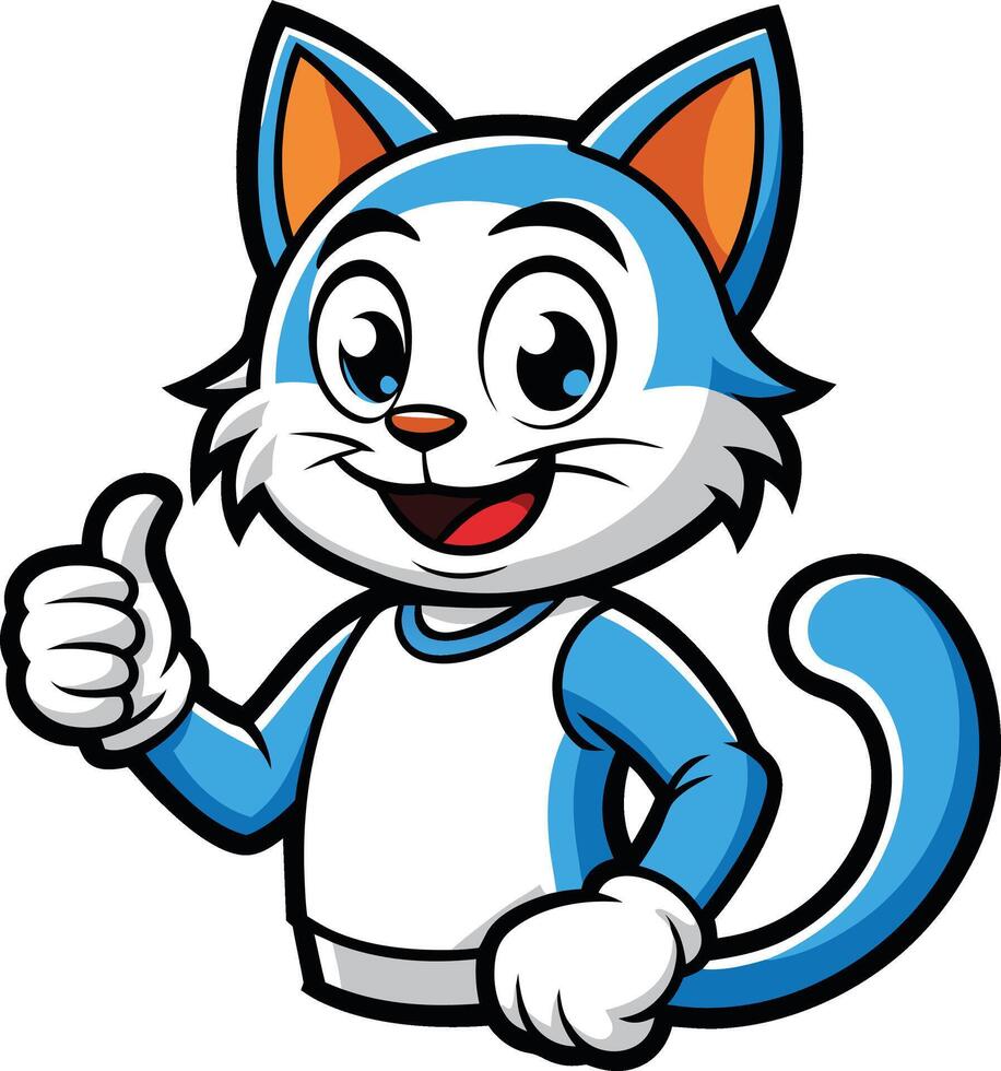 A cartoon cat with thumbs up vector