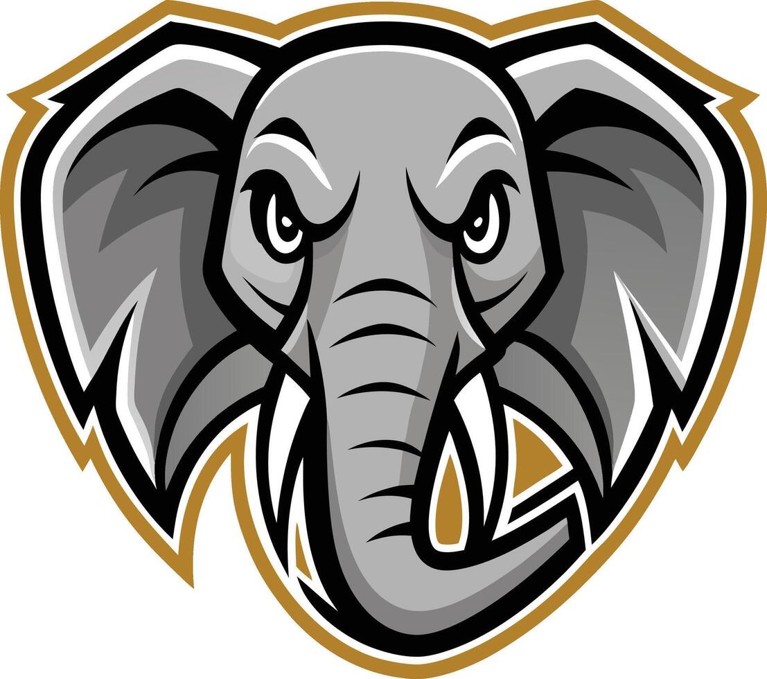 An elephant head with tusks on it vector