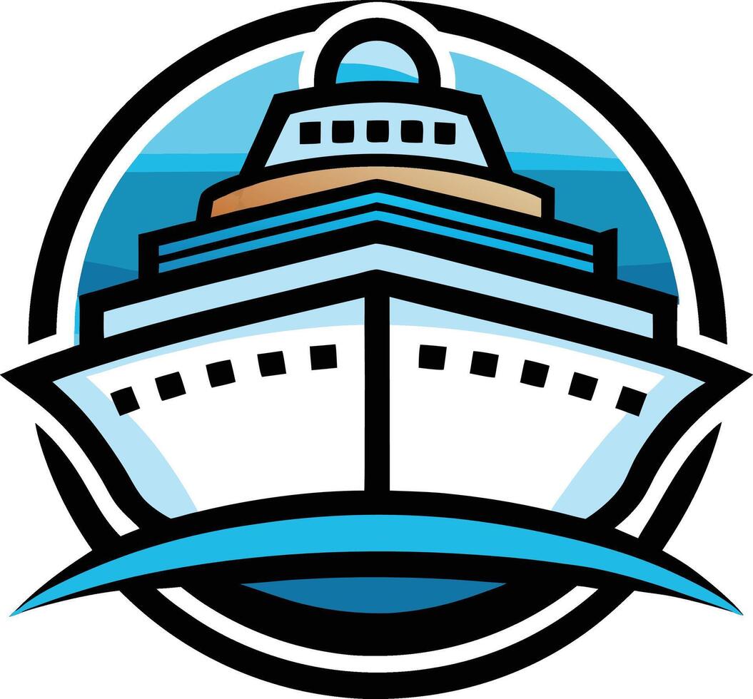 Cruise ship logo design vector