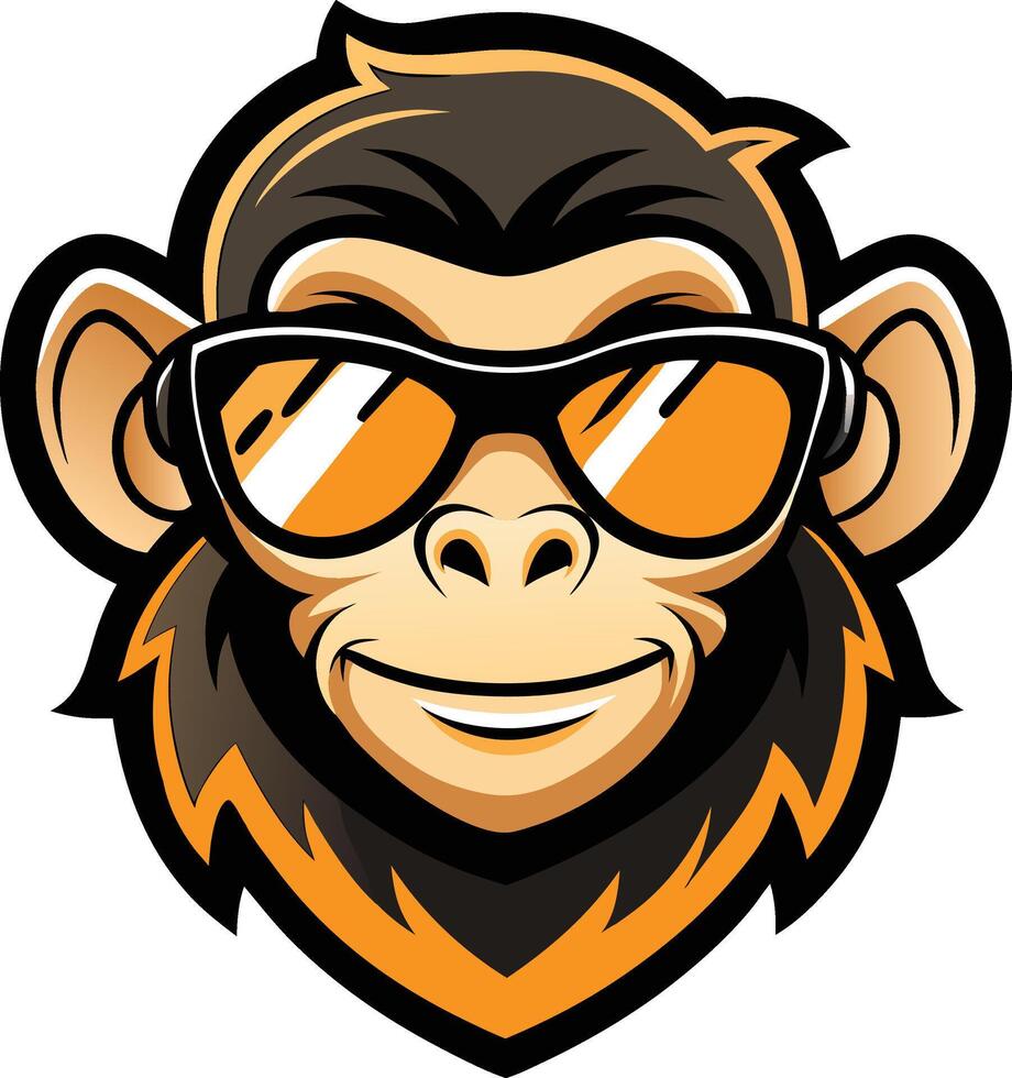 Monkey wearing sunglasses vector