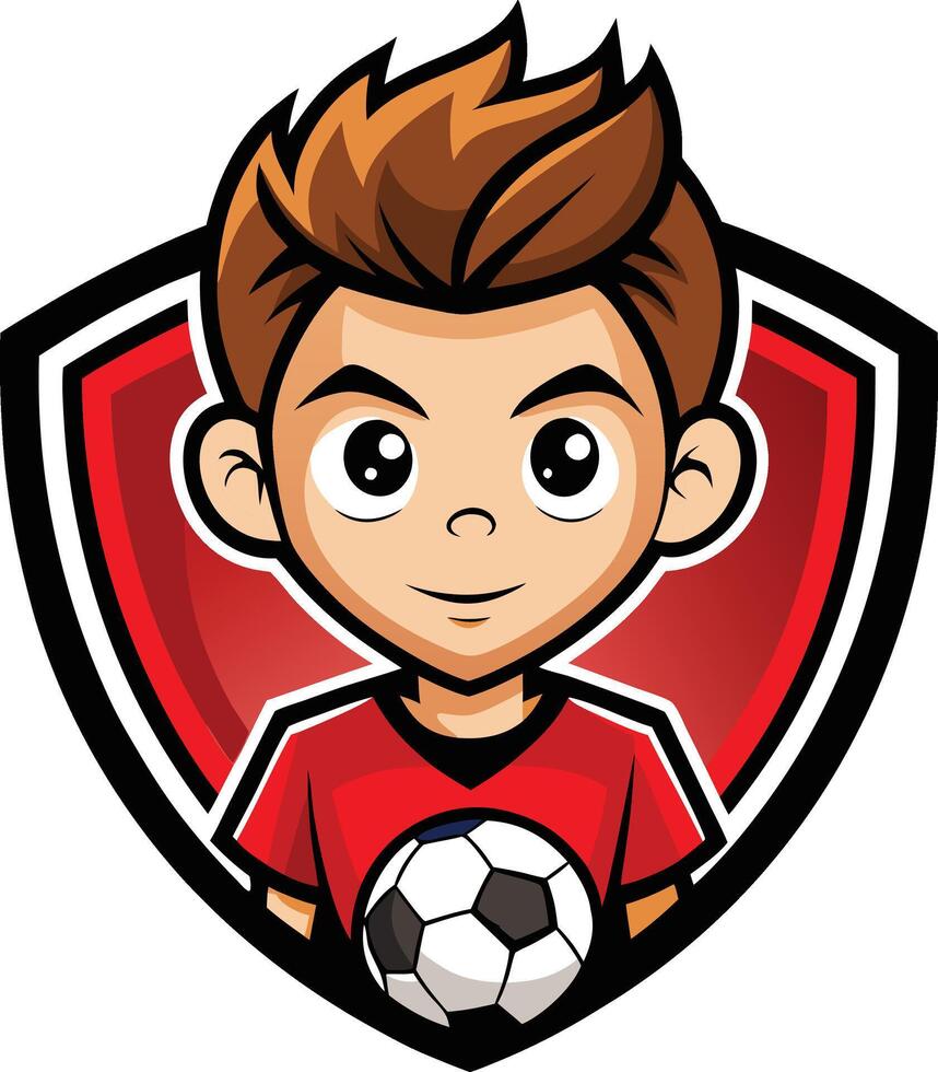 A cartoon boy holding a soccer ball vector