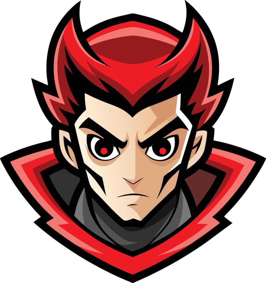 The character of a red devil with black hair vector