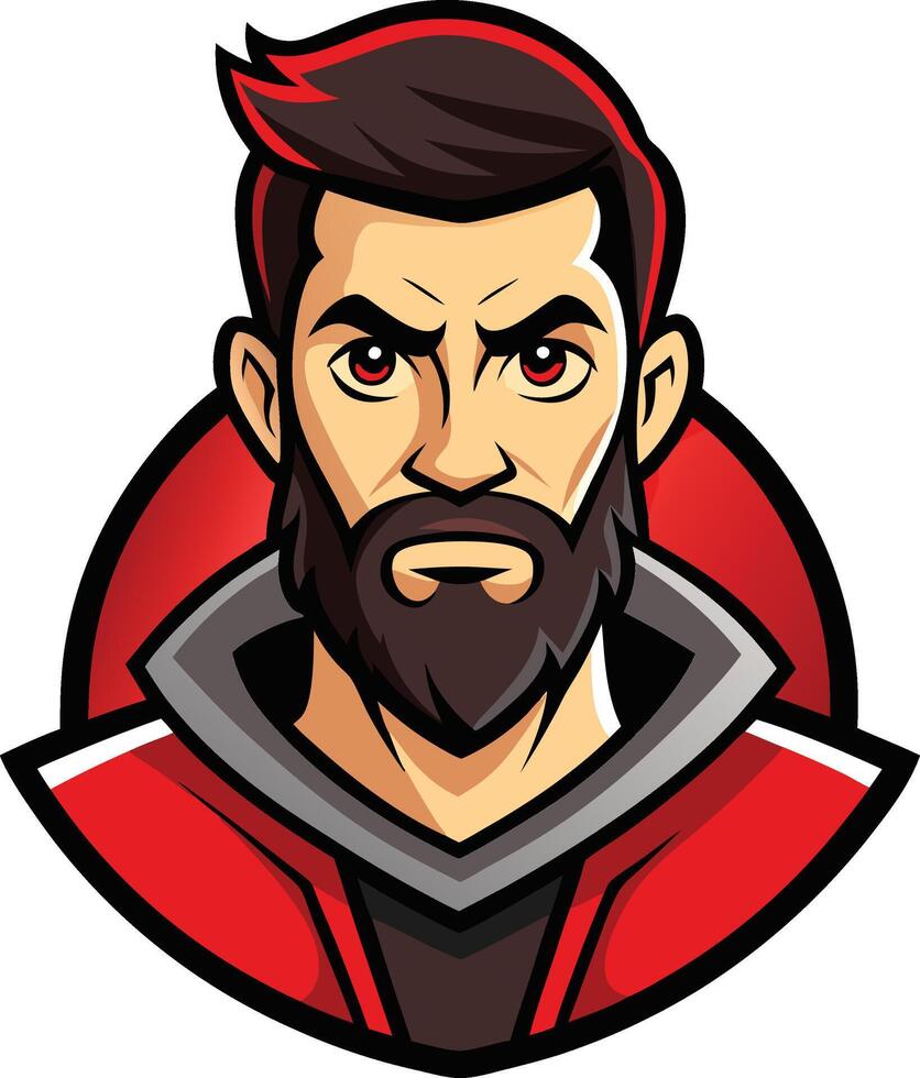 A bearded man logo mascot vector