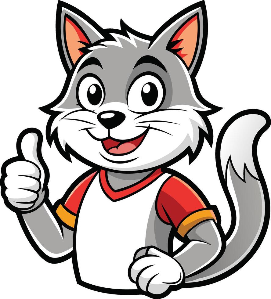 A cartoon cat giving a thumbs up vector