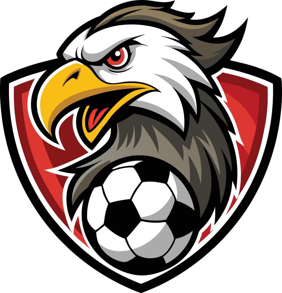 Eagle soccer mascot vector
